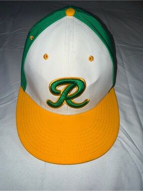 The Game White Green Yellow Retro R Snapback Hat
